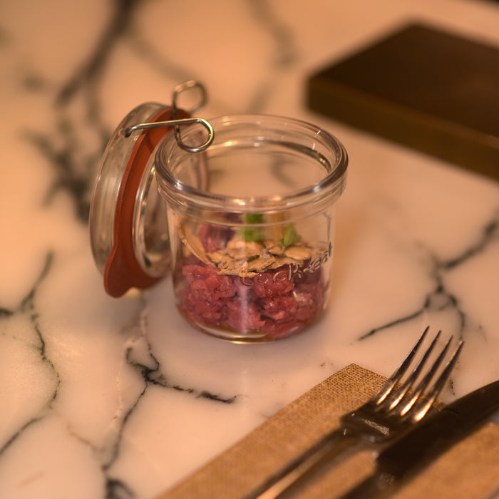 Italian Premium Canning & Food Jar | 6.75oz | Lock-Eat | Set of 6 - Luigi Bormioli USA