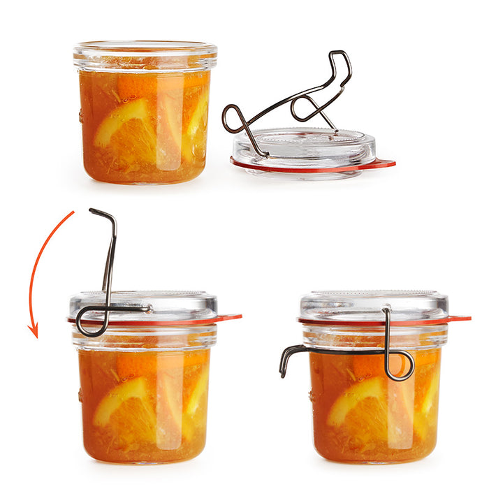 Italian Premium Canning & Food Jar | 6.75oz | Lock-Eat | Set of 6 - Luigi Bormioli USA