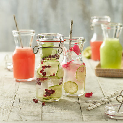 Italian Premium Canning & Juice Jar | 8.5oz | Lock-Eat | Set of 6 - Luigi Bormioli USA