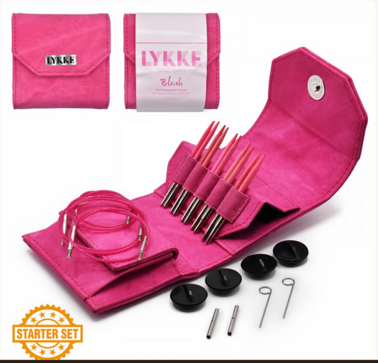 Lykke Blush Interchangeable Circular 3.5" Knitting Needles.