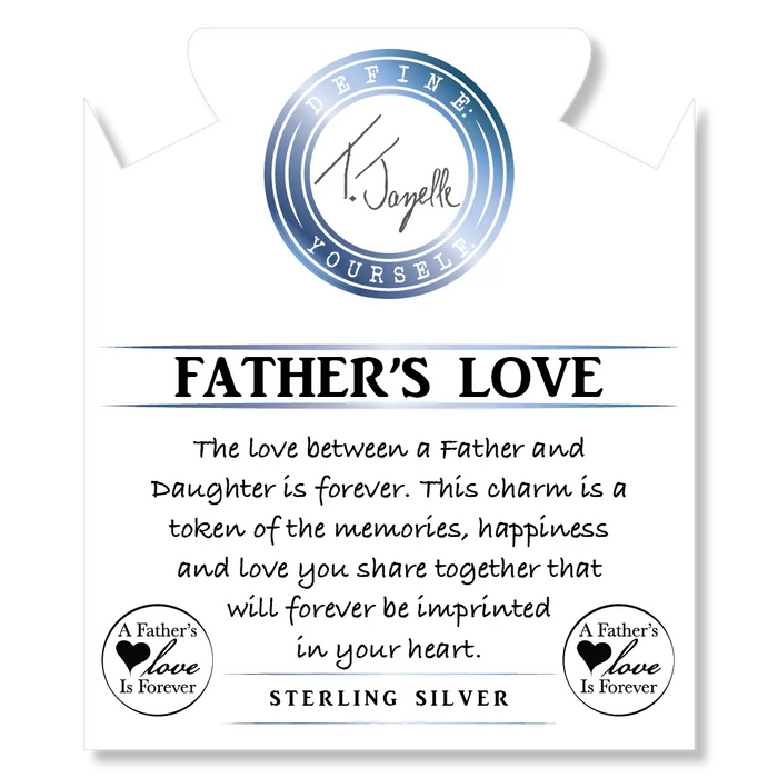 Mauve Jade Stone Bracelet with Father's Love Sterling Silver Charm