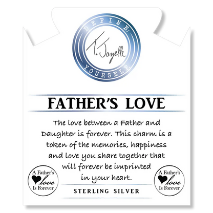 Mauve Jade Stone Bracelet with Father's Love Sterling Silver Charm
