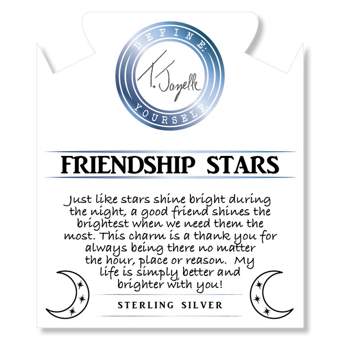 Mauve Jade Stone Bracelet with Friendship Stars Sterling Silver Charm