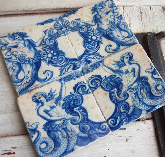 Mermaids stone coasters