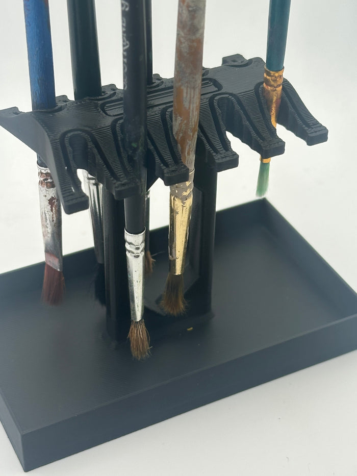 Miniature Paint Brush Holder Stand with Drip Tray – Hobby Brush Drying Rack – UK Delivery Included