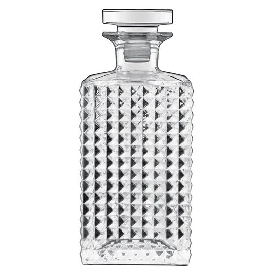 Italian Premium Elixir Whiskey Decanter with Airtight Glass Stopper | 25.25oz | Mixology | 1 Piece - Luigi Bormioli USA