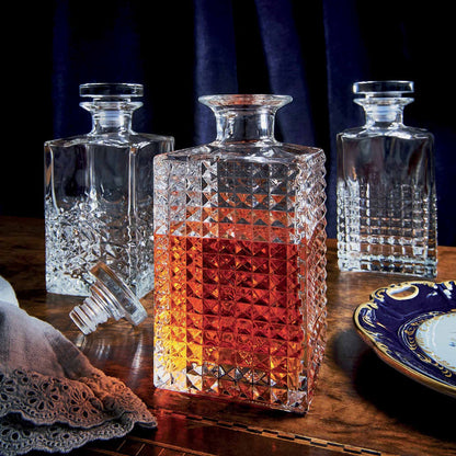 Italian Premium Elixir Whiskey Decanter with Airtight Glass Stopper | 25.25oz | Mixology | 1 Piece - Luigi Bormioli USA