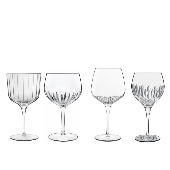Italian Premium Assorted Gin Glasses | Mixology | 4pc Set - Luigi Bormioli USA