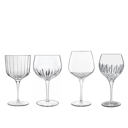 Italian Premium Assorted Gin Glasses | Mixology | 4pc Set - Luigi Bormioli USA