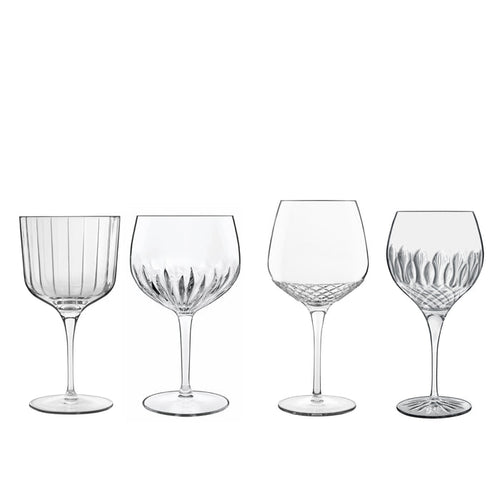 Italian Premium Assorted Gin Glasses | Mixology | 4pc Set - Luigi Bormioli USA