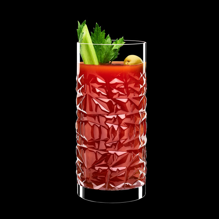 Italian Premium Textures Highball Glasses | 16.25oz | Mixology | Set of 4 - Luigi Bormioli USA