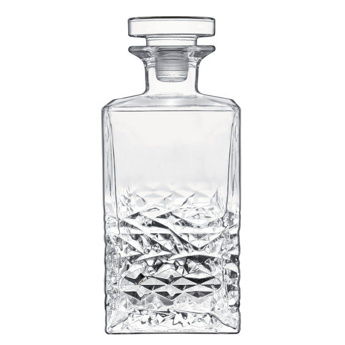 Italian Premium Textures Whiskey Decanter with Airtight Glass Stopper | 25.25oz | Mixology | 1 Piece - Luigi Bormioli USA