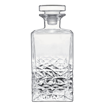Italian Premium Textures Whiskey Decanter with Airtight Glass Stopper | 25.25oz | Mixology | 1 Piece - Luigi Bormioli USA