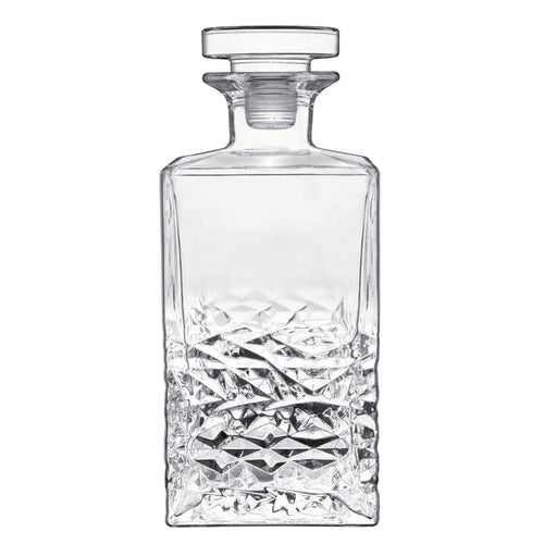 Italian Premium Textures Whiskey Decanter with Airtight Glass Stopper | 25.25oz | Mixology | 1 Piece - Luigi Bormioli USA