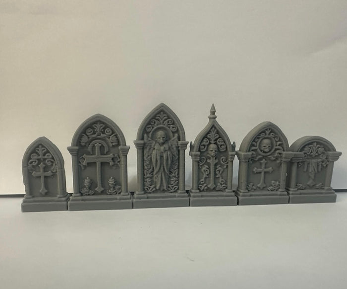 Modular Gothic Gravestones – 6-Piece Graveyard Scatter Terrain Set - UK delivery included.