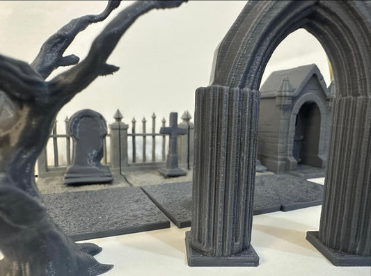Modular Graveyard Terrain Bundle – Unpainted Tabletop Scenery - UK delivery included.