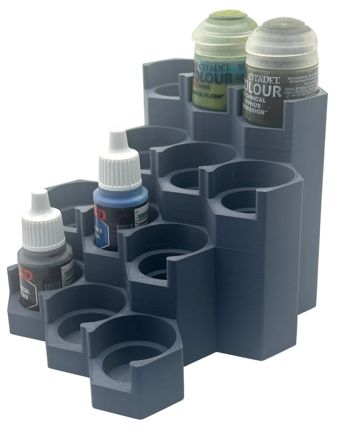Modular Paint Rack for Citadel, Vallejo & Army Painter – 12 Paint Capacity Module – Expandable Miniature Paint Storage