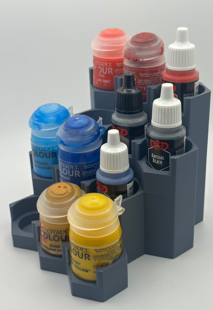 Modular Paint Rack for Citadel, Vallejo & Army Painter – 12 Paint Capacity Module – Expandable Miniature Paint Storage
