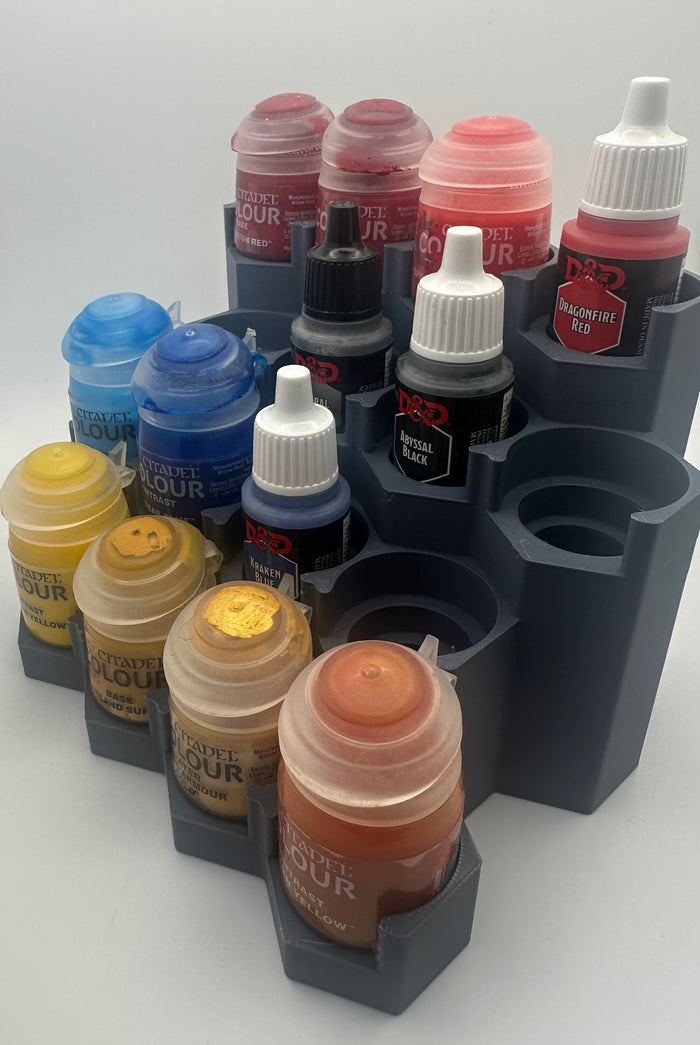 Modular Paint Rack for Citadel, Vallejo & Army Painter – 16 Paint Capacity Module – Expandable Miniature Paint Storage
