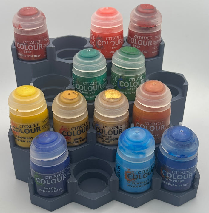 Modular Paint Rack for Citadel, Vallejo & Army Painter – 16 Paint Capacity Module – Expandable Miniature Paint Storage