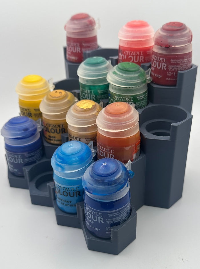 Modular Paint Rack for Citadel, Vallejo & Army Painter – 16 Paint Capacity Module – Expandable Miniature Paint Storage