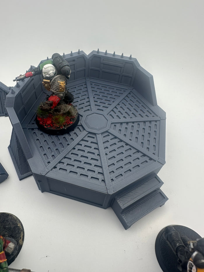 Modular Sci-Fi Platform & Barricade Terrain Set for Tabletop Wargaming