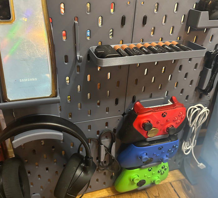 Modular Skadis Gaming Starter Bundle – Headset Holder, Controller Docks, Phone Stand & Cable Organisers (UK Delivery Included)