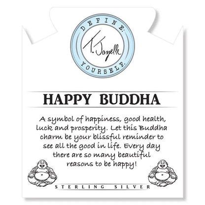 Moonstone Gemstone Bracelet with Happy Buddha Sterling Silver Charm T. Jazelle
