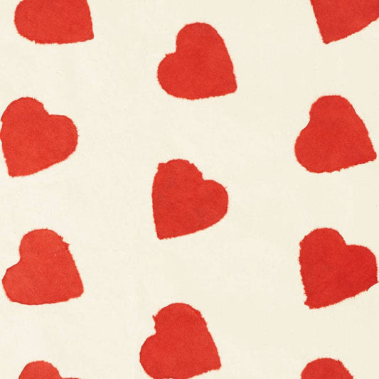 Mushroom Wrapping Paper Sheet, Red on Cream