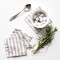 Natural White Stripes Linen Coasters Set of 4