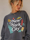 New York City Icons Charcoal Graphic Sweatshirt