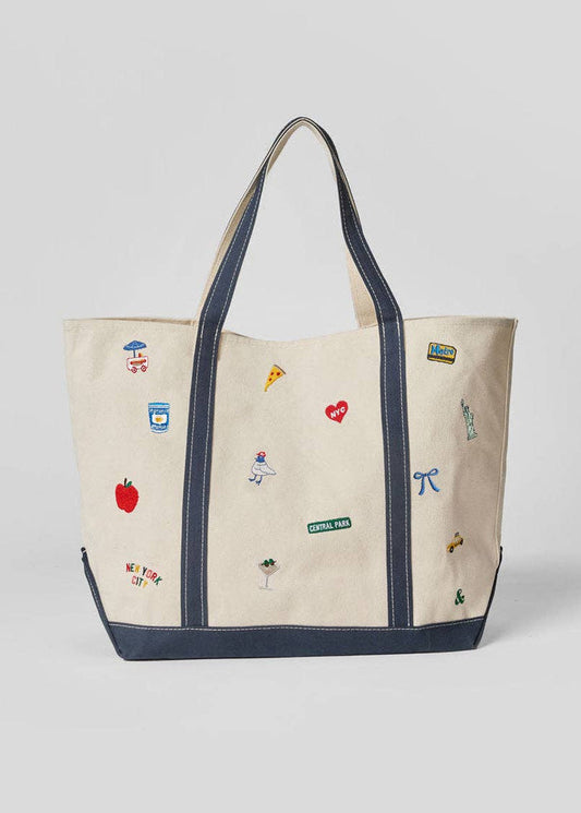 New York City Icons Tote – Embroidered Canvas Bag | Feste