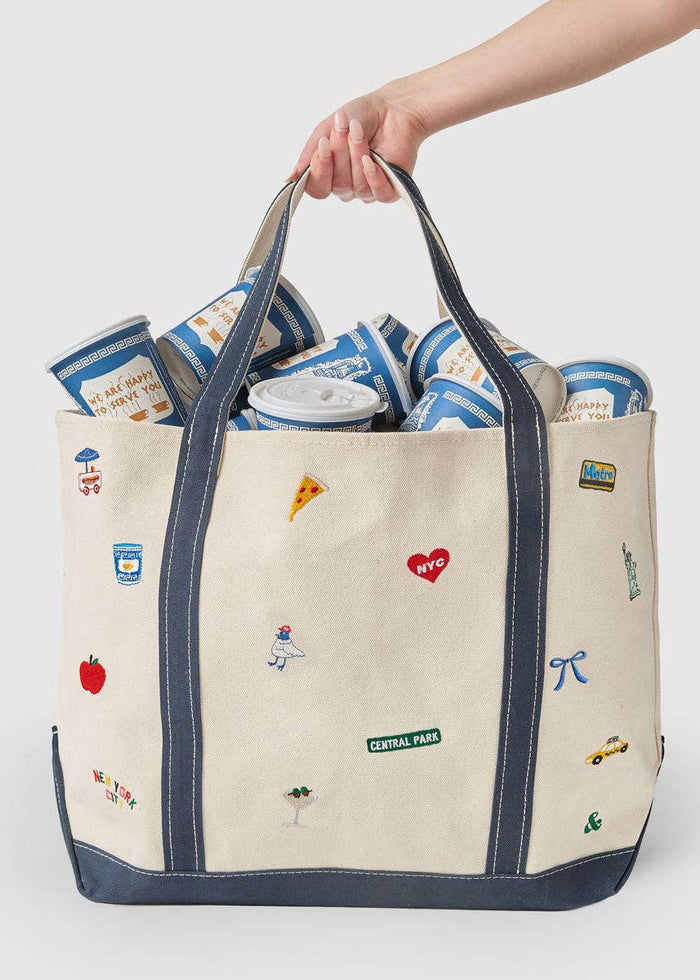 New York City Icons Tote – Embroidered Canvas Bag | Feste
