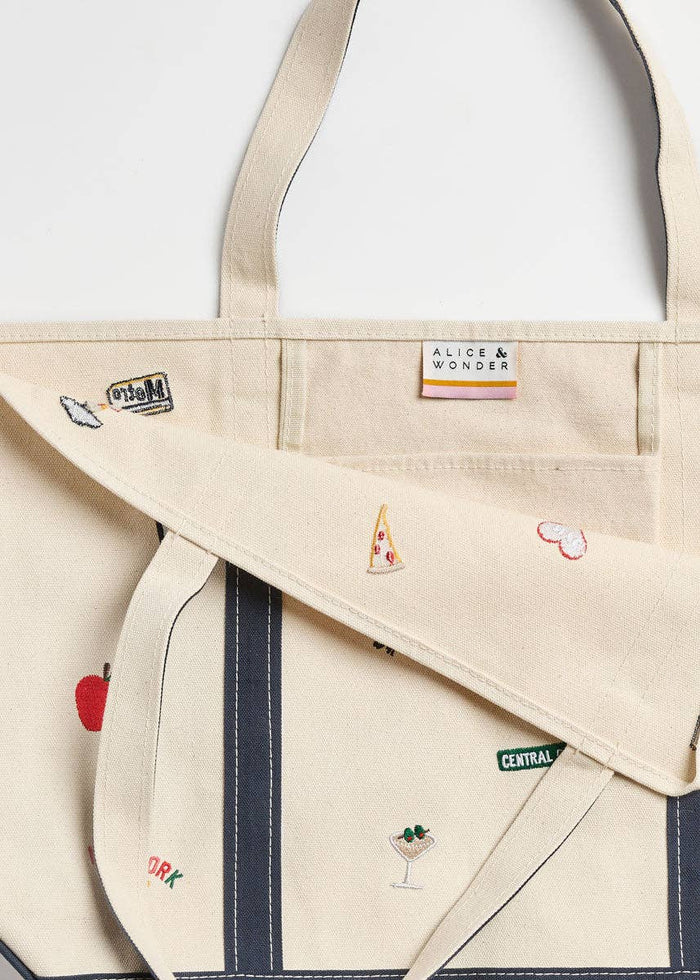 New York City Icons Tote – Embroidered Canvas Bag | Feste
