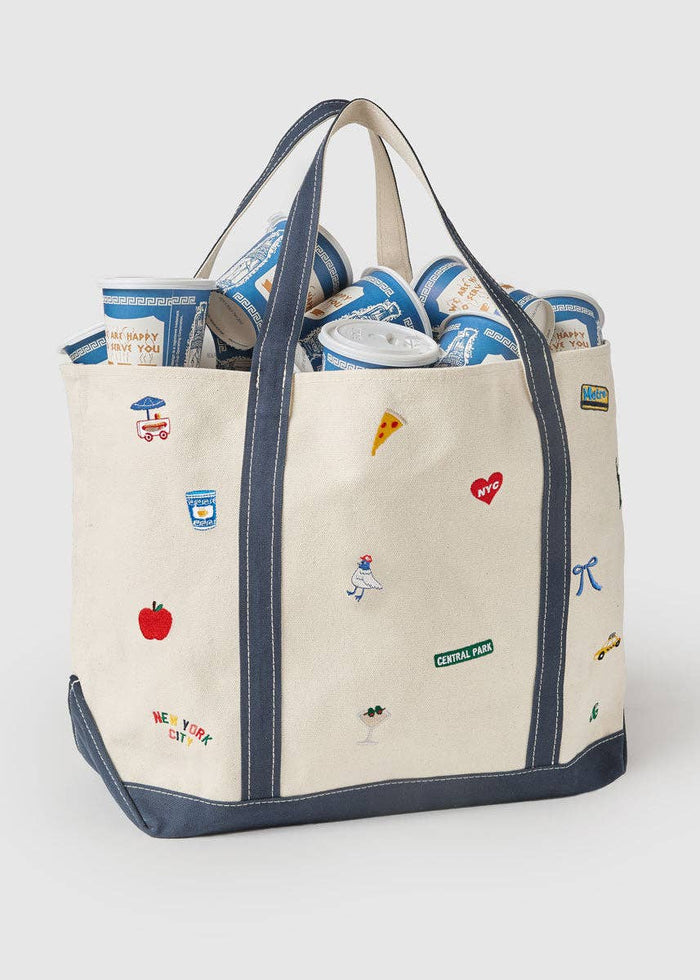 New York City Icons Tote – Embroidered Canvas Bag | Feste