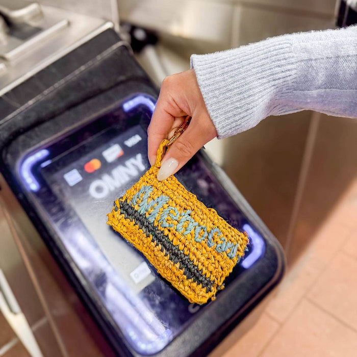 NYC Metrocard Bag Charm – Raffia Crochet Novelty Keychain | LIKHÂ