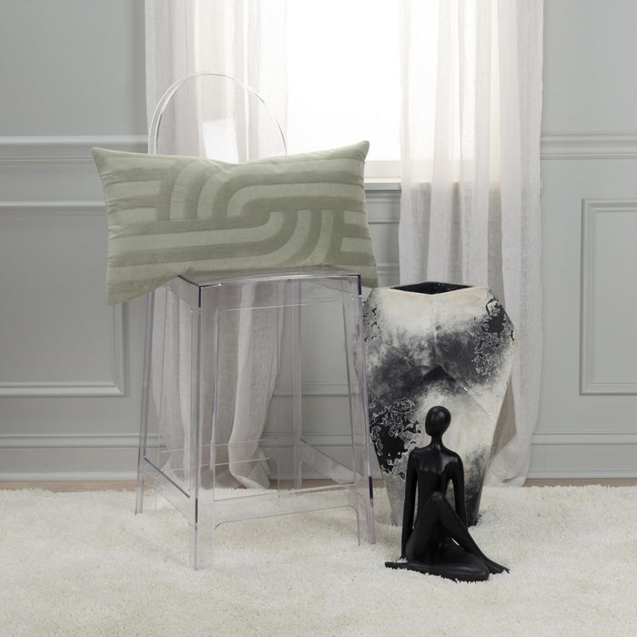 NYHOLM GREEN ABSTRACT MODERN INDUSTRIAL  THROW PILLOW