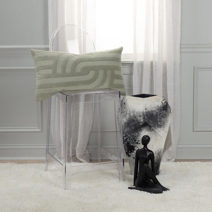 NYHOLM GREEN ABSTRACT MODERN INDUSTRIAL  THROW PILLOW