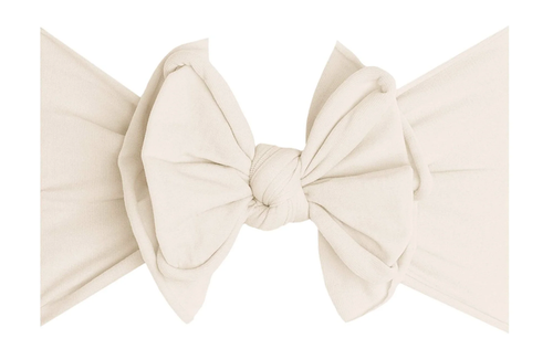 Oatmeal Fab Soft Nylon Bow Headband
