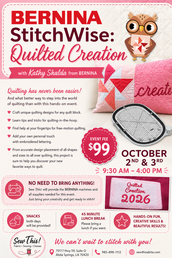 October Bernina Event stitchwise