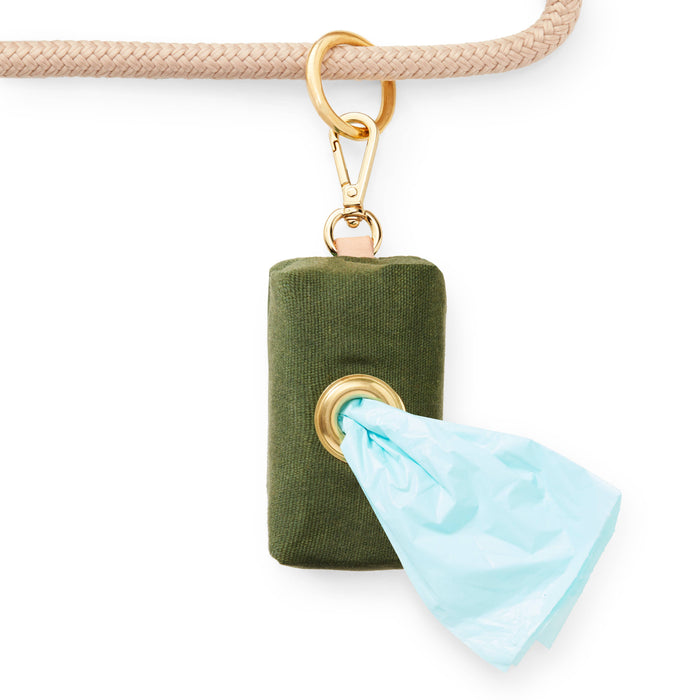 Olive Waxed Canvas Poop Bag Dispenser