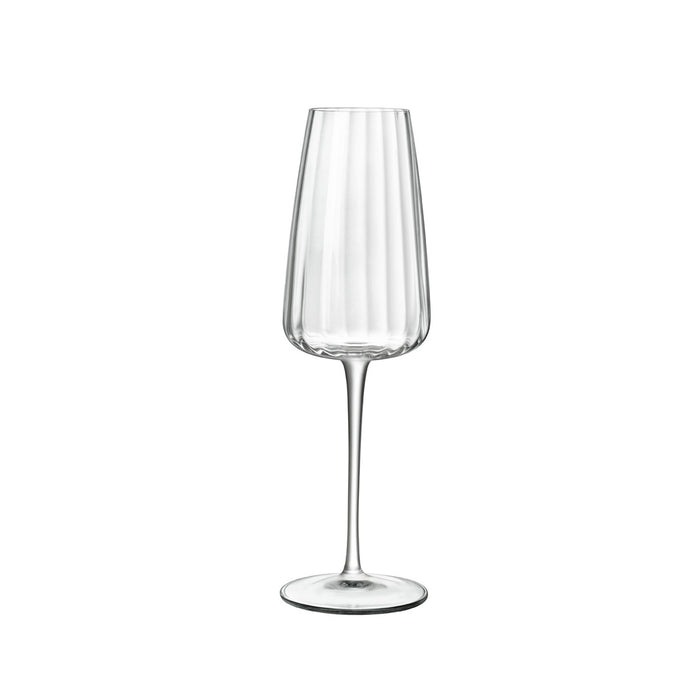 Italian Premium Flute Glasses | 7oz | Optica | Set of 4 - Luigi Bormioli USA
