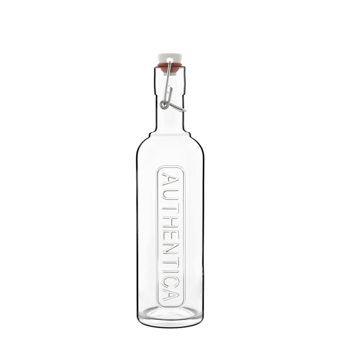 Italian Premium Authentica Glass Bottle with Steel Airtight Closure | 17oz | Optima | 1 Piece - Luigi Bormioli USA