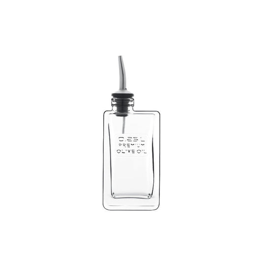 Italian Premium Glass Oil Bottle w/Pourer | 8.5oz | Optima | 1 Piece - Luigi Bormioli USA