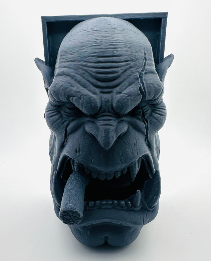 Orc Head Book Nook Shelf Insert Fantasy Bookend Decor