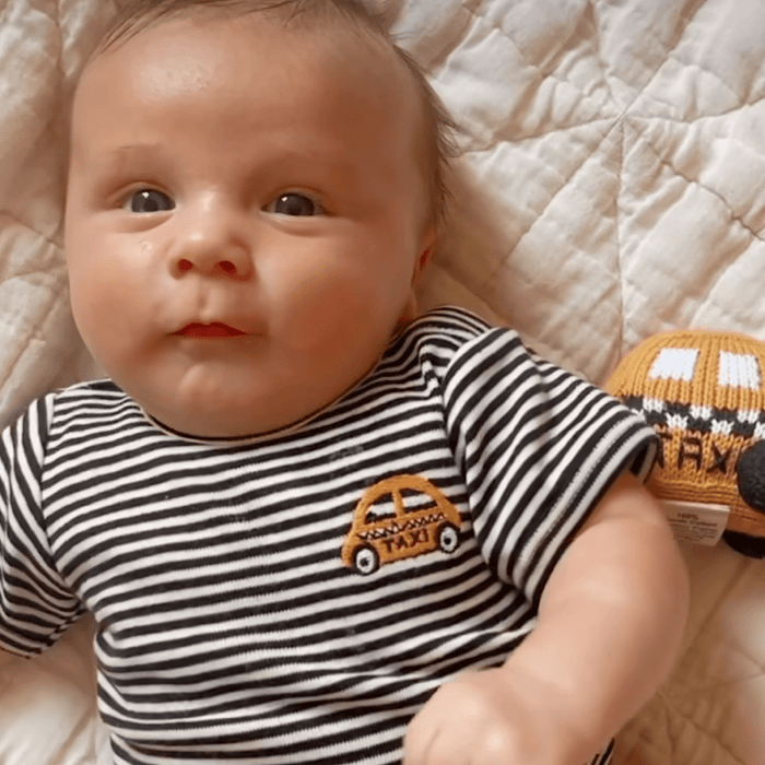 Organic Baby Onesie, Taxi Embroidery