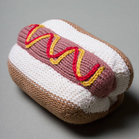 Organic Baby Toy - Hot Dog Rattle (Handmade)