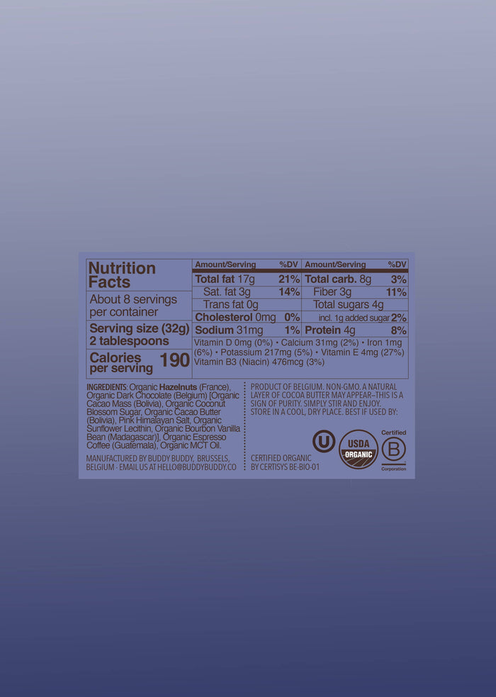 Organic Hazelnut Mocha Nut Butter – Hazelnuts, Choc & Coffee
