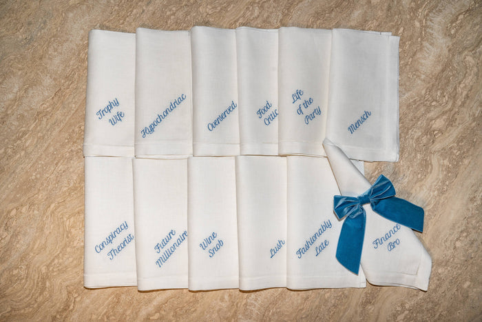 Party Superlatives Linen Dinner Napkins – Set of 12