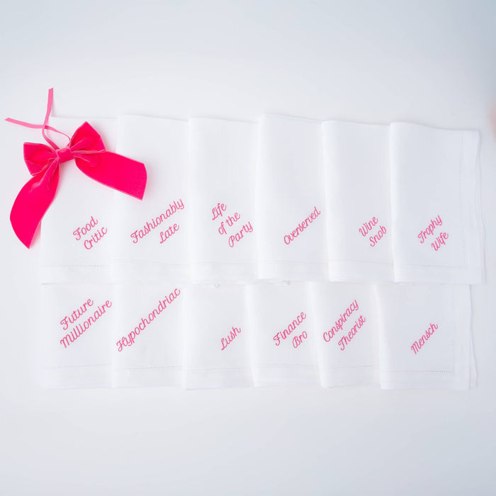 Party Superlatives Linen Dinner Napkins – Set of 12